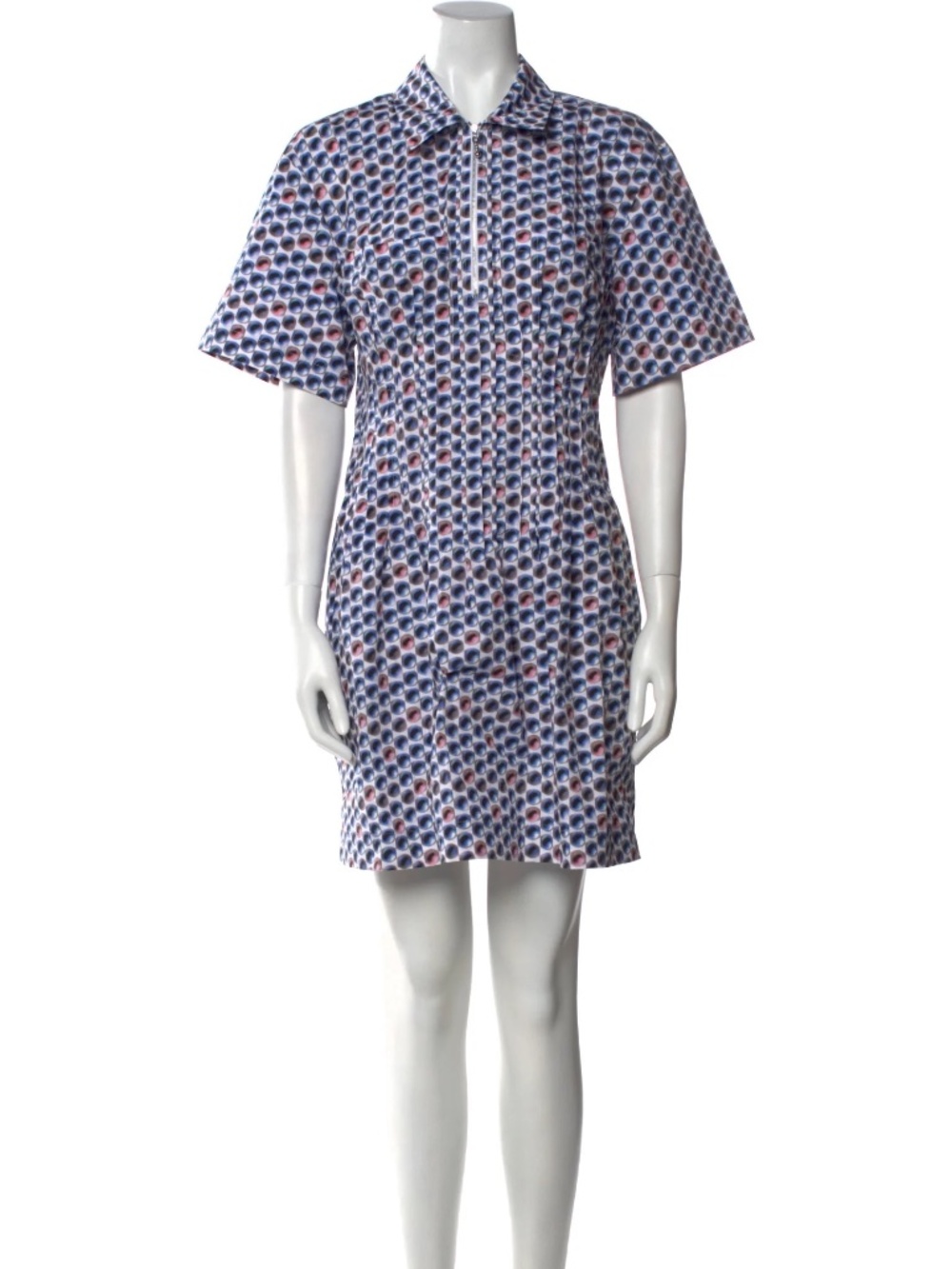 NWT Tory Burch Printed Poplin Dress - Blue Candy Dot Size 2